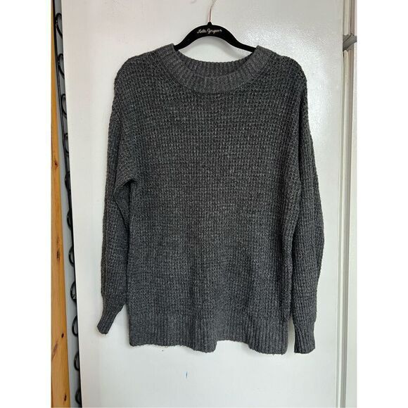American Eagle Grey Waffle Sweater Woman’s Size Small - Picture 1 of 6